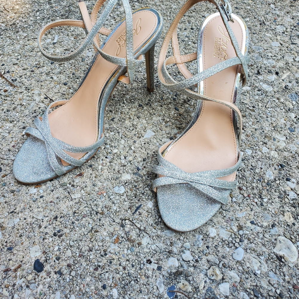 Jewel Badgley Mischka Glittering Silver Heels